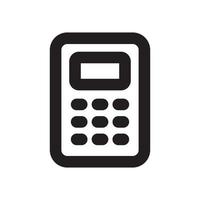Calculator Icon with Outline Style vector