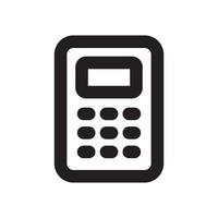 icono de calculadora con estilo de contorno vector