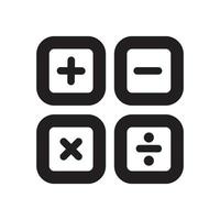 Calculator Icon with Outline Style vector