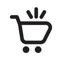 icono de contorno de carrito de compras vector