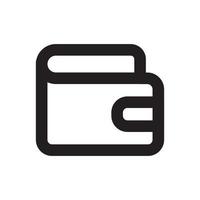 Wallet Icon with Outline Style vector