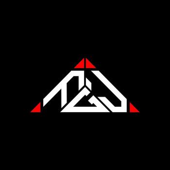 FGJ letter logo creative design with vector graphic, FGJ simple and modern logo in round triangle shape.