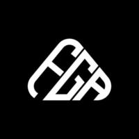 Diseño creativo del logotipo de la letra fga con gráfico vectorial, logotipo simple y moderno de fga en forma de triángulo redondo. vector