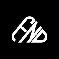 diseño creativo del logotipo de la letra fnd con gráfico vectorial, logotipo simple y moderno de fnd en forma de triángulo redondo. vector