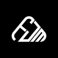 Diseño creativo del logotipo de la letra fjm con gráfico vectorial, logotipo simple y moderno de fjm en forma de triángulo redondo. vector