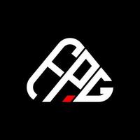 diseño creativo del logotipo de la letra fpg con gráfico vectorial, logotipo simple y moderno de fpg en forma de triángulo redondo. vector