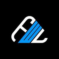 FWL letter logo creative design with vector graphic, FWL simple and modern logo in round triangle shape.