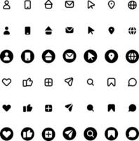 Icons and social media logos collection vector