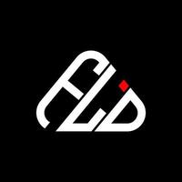 diseño creativo del logotipo de letra fld con gráfico vectorial, logotipo fld simple y moderno en forma de triángulo redondo. vector