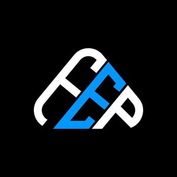 FEP letter logo creative design with vector graphic, FEP simple and modern logo in round triangle shape.