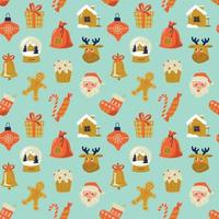 New Year's seamless pattern. Christmas mood. Vector image.