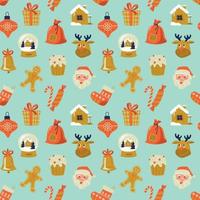 New Year's seamless pattern. Christmas mood. Vector image.