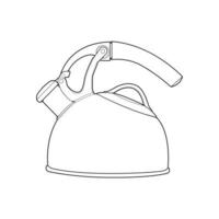 Kettle line vector art. Teapot logo. Kettle with handle isolated on white background. Kettle in line art style vector icon.