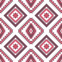 Geometric ethnic pattern with square triangle diagonal abstract ornament design for clothing fabric textile printing, handcraft, embroidery, carpet, curtain, batik, wallpaper wrapping, vector seamless