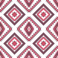 Geometric ethnic pattern with square triangle diagonal abstract ornament design for clothing fabric textile printing, handcraft, embroidery, carpet, curtain, batik, wallpaper wrapping, vector seamless