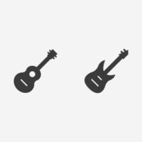 rock guitar music icon vector set symbol sign