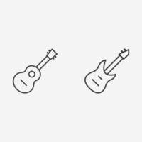 rock music guitar icon vector set sign symbol