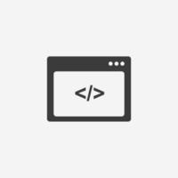 code, web, program, coding vector icon