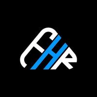 diseño creativo del logotipo de la letra fhr con gráfico vectorial, logotipo simple y moderno de fhr en forma de triángulo redondo. vector