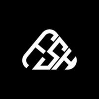 diseño creativo del logotipo de la letra fsh con gráfico vectorial, logotipo simple y moderno de fsh en forma de triángulo redondo. vector