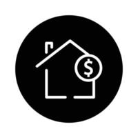 House glyph icon illustration with dollar. suitable for house sold icon. icon related to real estate. Simple vector design editable. Pixel perfect at 32 x 32