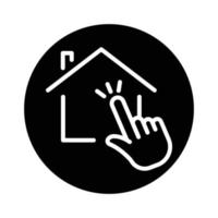 House glyph icon illustration with hand touch. suitable for choose house icon. icon related to real estate. Simple vector design editable. Pixel perfect at 32 x 32