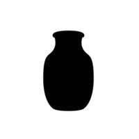 silueta de jarra de arcilla. elementos de diseño de iconos en blanco y negro sobre fondo blanco aislado vector