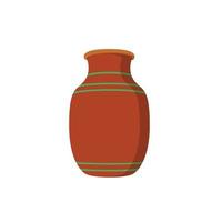 Clay Jug Flat Illustration. Clean Icon Design Element on Isolated White Background vector