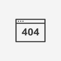 página 404 error icono vector aislado símbolo signo
