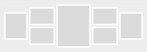 Pictures or photos frame collage. comics page grid layout abstract photo frames and digital photo wall template vector