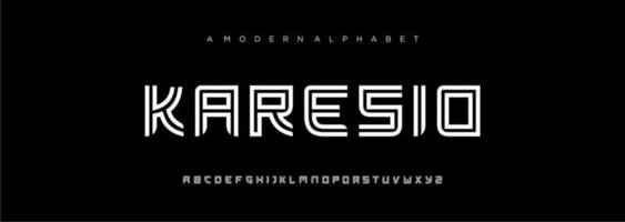 Japanese modern alphabet font, japan asian fonts style latin design vector