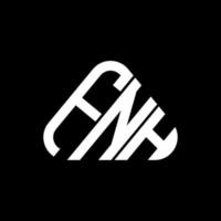 diseño creativo del logotipo de la letra fnh con gráfico vectorial, logotipo simple y moderno de fnh en forma de triángulo redondo. vector