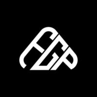 diseño creativo del logotipo de la letra fgp con gráfico vectorial, logotipo simple y moderno de fgp en forma de triángulo redondo. vector
