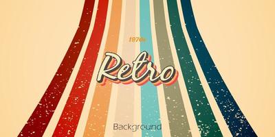 Retro style background with colorful lines vector