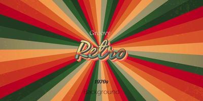 Retro style background with groovy sunburst vector