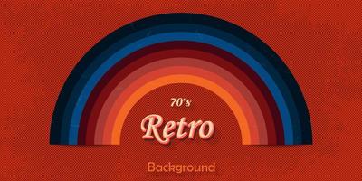 Retro style background with colorful rainbow