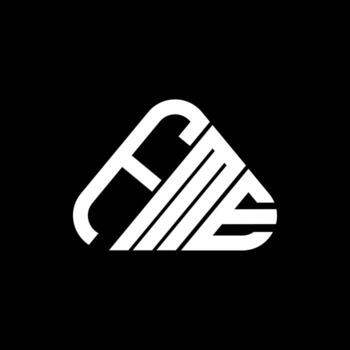 FME letter logo creative design with vector graphic, FME simple and modern logo in round triangle shape.