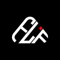 diseño creativo del logotipo de la letra flf con gráfico vectorial, logotipo sencillo y moderno de flf en forma de triángulo redondo. vector
