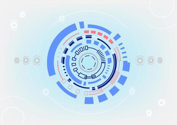 Vector abstract digital technology communication and engineering background. Abstract futuristic on light blue color background