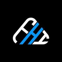 diseño creativo del logotipo de la letra fhi con gráfico vectorial, logotipo simple y moderno de fhi en forma de triángulo redondo. vector