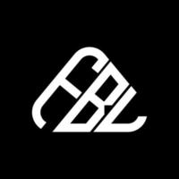 FBL letter logo creative design with vector graphic, FBL simple and modern logo in round triangle shape.