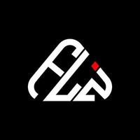 diseño creativo del logotipo de la letra flz con gráfico vectorial, logotipo simple y moderno de flz en forma de triángulo redondo. vector