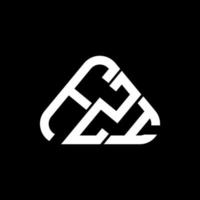 diseño creativo del logotipo de letra fzi con gráfico vectorial, logotipo simple y moderno de fzi en forma de triángulo redondo. vector