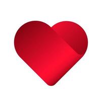 Red heart icon isolated on white background. Love Concept, Valentine's Day. Vector illustration