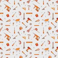 Seamless Pattern With Building Elements. Outline Vector Illustration In Doodle Style. Construction Tools.