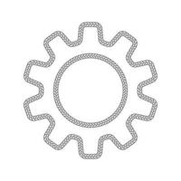 rope border gear pattern frame vector illustration.