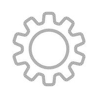 rope border gear pattern frame vector illustration.