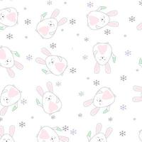 Cute seamless pattern with rabbits.The symbol of the Chinese New Year. Wrapping paper, winter greetings, web page background, Christmas and New Year greeting cards vector