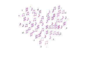 Light Pink vector template with musical symbols.