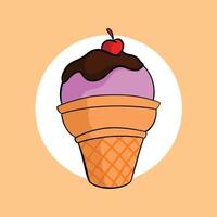 helado de fresa en una ilustración de taza vector